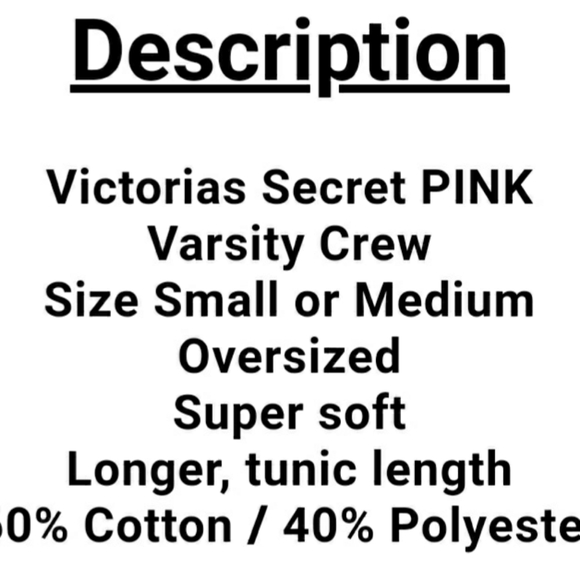 Victoria’s Secret PINK Varsity Pullover Sweatshirt - Picture 5 of 5